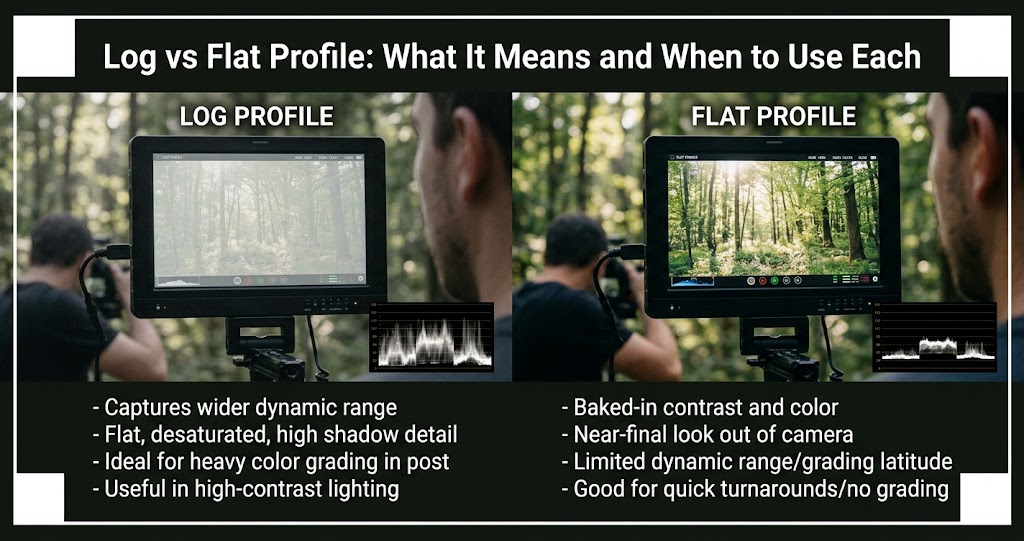 Log vs. flat profile comparison